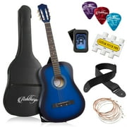 Ashthorpe 38-Inch Beginner Acoustic Guitar - Blue, Complete Starter Kit with Gig Bag, Extra Strings, Strap, and Lessons