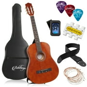 Ashthorpe 38-Inch Beginner Acoustic Guitar - Brown, Complete Starter Kit with Gig Bag, Extra Strings, Strap, and Lessons