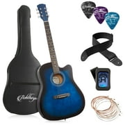 Ashthorpe 41-Inch Beginner Acoustic Guitar Starter Package, Blue