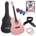 thumbnail image 1 of Ashthorpe 41-Inch Beginner Acoustic Guitar Package - Pink, Complete Starter Kit with Gig Bag, Extra Strings, Strap, and Lessons, 1 of 8