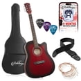 thumbnail image 1 of Ashthorpe 41-Inch Beginner Acoustic Guitar Package - Red, Complete Starter Kit with Gig Bag, Extra Strings, Strap, and Lessons, 1 of 8