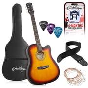 Ashthorpe 41-Inch Beginner Acoustic Guitar Package - Sunburst, Complete Starter Kit with Gig Bag, Extra Strings, Strap, and Lessons
