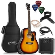 Ashthorpe Cutaway Dreadnought Acoustic Electric Guitar with 10-Watt Amp, Sunburst