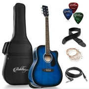 Ashthorpe Full-Size Cutaway Dreadnought Acoustic Electric Guitar Package, Blue