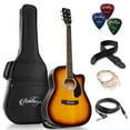 thumbnail image 1 of Ashthorpe Full-Size Cutaway Dreadnought Acoustic Electric Guitar Package, Sunburst, 1 of 8