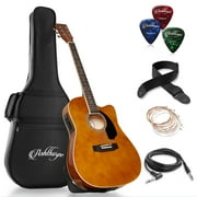 Ashthorpe Full-Size Cutaway Thin Line Acoustic-Electric Guitar Package Premium Tonewoods