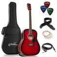 thumbnail image 1 of Ashthorpe Full-Size Dreadnought Acoustic Electric Guitar Package, Red, 1 of 7