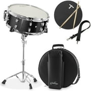 Ashthorpe Snare Drum with Remo Head - Black, Beginner Kit with Stand and Gig Bag