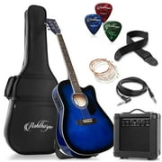 Ashthorpe Thinline Cutaway Acoustic Electric Guitar with 10-Watt Amp, Blue
