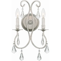 Crystorama Ashton 2 Light Clear Crystal Silver Sconce - 10.5'' W x 18.5'' H x 6'' D