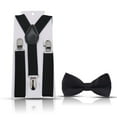 thumbnail image 1 of Ashton Allen Global Solid Color Children's Elastic Suspenders and Bowtie Set For Boys Girls Babies Toddlers Color: Black, 1 of 5