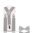 thumbnail image 1 of Ashton Allen Global Solid Color Children's Elastic Suspenders and Bowtie Set For Boys Girls Babies Toddlers Color: Gray, 1 of 5