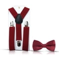 thumbnail image 1 of Ashton Allen Global Solid Color Children's Elastic Suspenders and Bowtie Set For Boys Girls Babies Toddlers Color: Maroon, 1 of 5