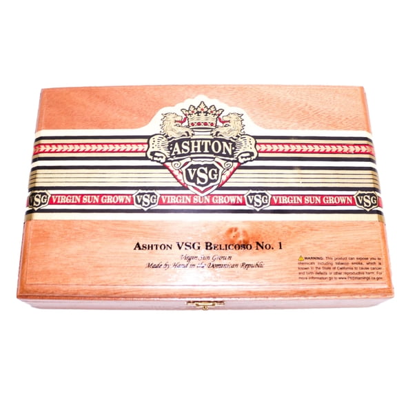 Ashton Belicoso VSG No. 1 Empty Wood Cigar Box 9.75" x 6.25" x 2"