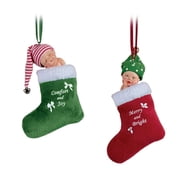 The Ashton-Drake Galleries Holiday Jingle Bell Ornament Collection Issue #1 Red & Green Baby Ornament Handcrafted Baby Christmas Decorations by Sherry Rawn 4-inches