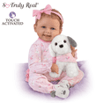 thumbnail image 1 of The Ashton - Drake Galleries Interactive Layla Coo's and Giggles with Plush Puppy that Happy Barks Back So Truly Real® Girl Doll with RealTouch® Vinyl Skin by Master Doll Artist Bonnie Chyle 18-inches, 1 of 8