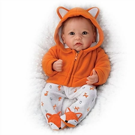The Ashton - Drake Galleries Lil Rascal Lifelike So Truly Real® Baby Boy Doll Weighted Fully Poseable with Soft RealTouch® Vinyl Skin Custom Fox Outfit by Master Doll Artist Linda Murray 18"-inches