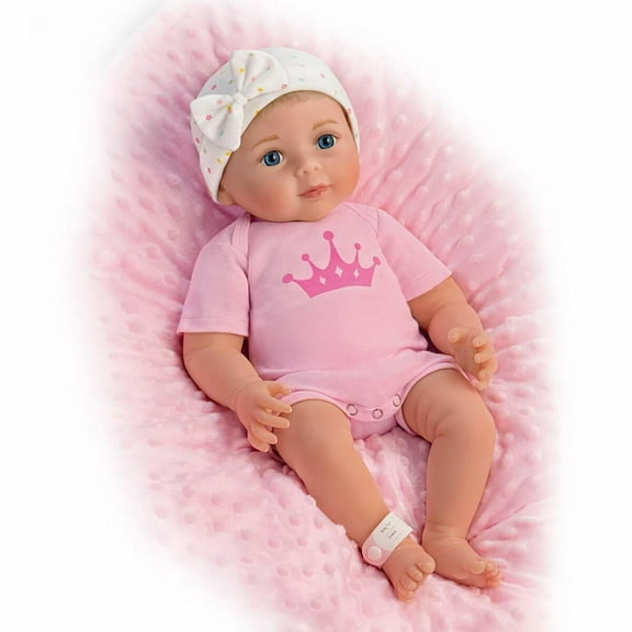 The Ashton-Drake Galleries My Little Princess Lifelike Newborn Girl Masterpiece with RealTouch® Vinyl for Realism Handcrafted Details & Custom Ensemble Collectible Doll by Sandy Faber 18-inches