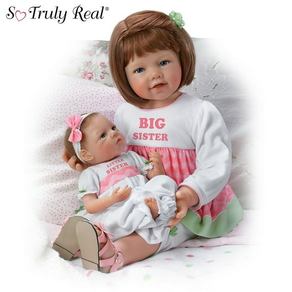 The Ashton - Drake Galleries A Sister's Love Child and Baby Girl Doll Set Lifelike So Truly Real Signature Edition Weighted Fully Poseable with Soft RealTouch Vinyl Skin by Waltraud Hanl 24"