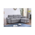 thumbnail image 1 of Ashton Gray Velvet Fabric Reversible Sleeper Sectional Sofa Chaise, 1 of 5