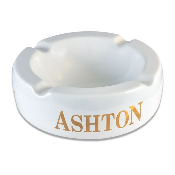 Ashton Round Ceramic Cigar Ashtray - White