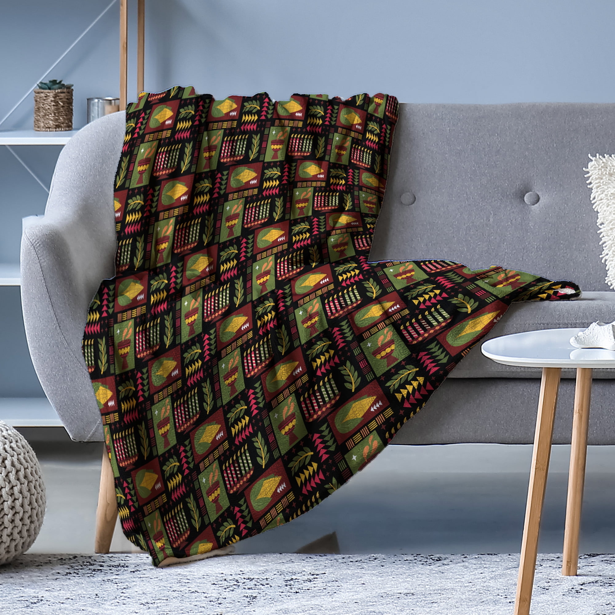 Ashton Super Soft Kwanzaa Celebration Plush Throw 40" X 57"