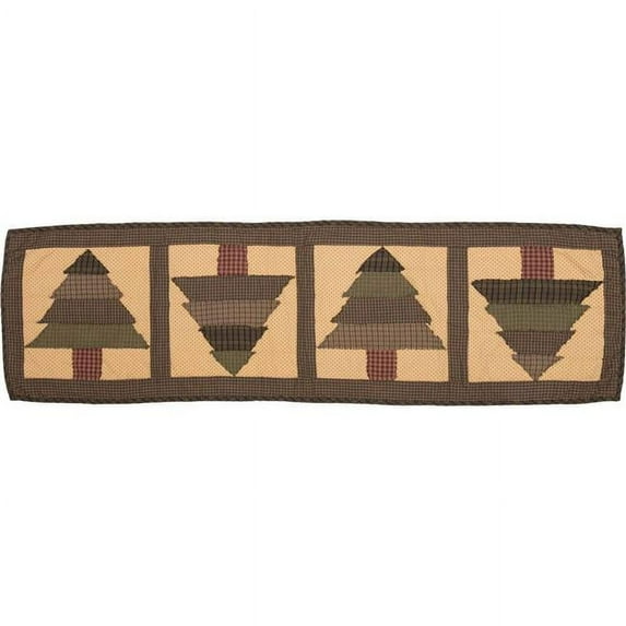 Ashton & Willow Evergreen Green Seasonal Decor Sequoia Cotton Hand Quilted Appliqued Nature Print Rectangle 13x48 Runner