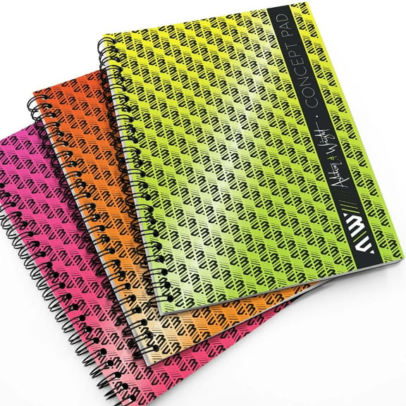 Ashton and Wright A5 Concept Pads Notebook - 200 Pages - 80gsm - Neon Set of 3