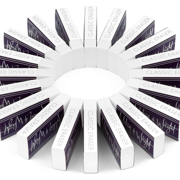 Ashton and Wright - Classic Eraser - Latex Free Plastic Rubber - Pack of 20 White