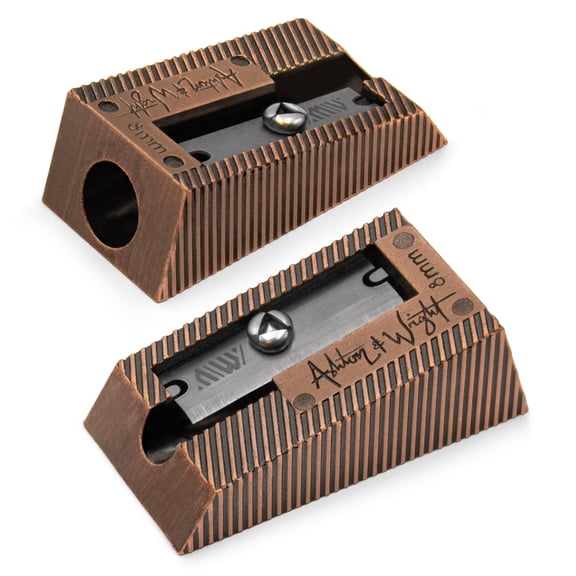 Ashton and Wright Single Hole Metal Pencil Sharpener - Antique Copper - Pack of 2