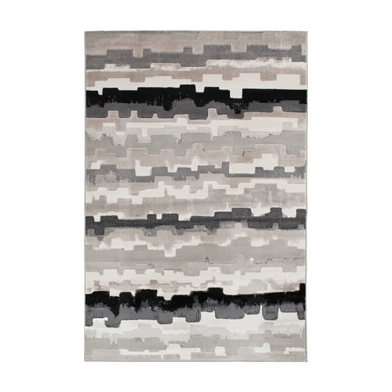 Ashton woods Home Sartengan 5' x 7'6" Grey Abstract Polypropylene Indoor Area Rug