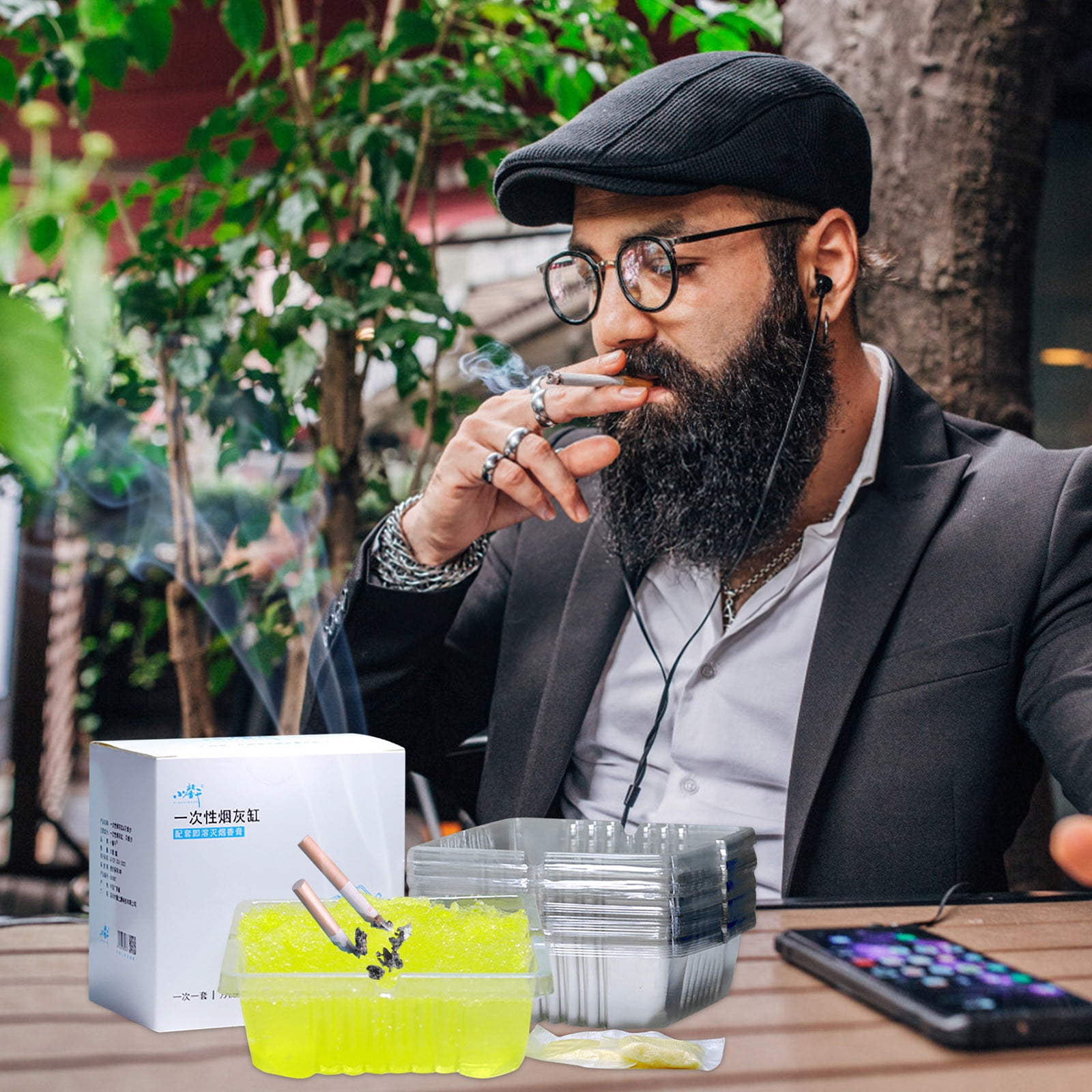 Ashtray Disposable Ashtrays For Cigarettes With Ash Absorbing Balm Reduce Ash Raising Fast