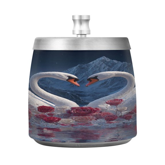Ashtray Home Ashtrays Cigar Ashtray Smokeless Ashtray Fashionable and Durable Swans Surrounded by Roses
