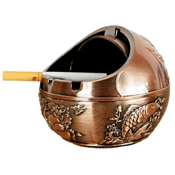 GBAYXJ—Ashtray Multi Function Shape Ashtray Large Capacity Useful For Car Spherical Ashtray Creative Retro Round High Grade Anti Fall Multi Functional Ashtray(Coffee)