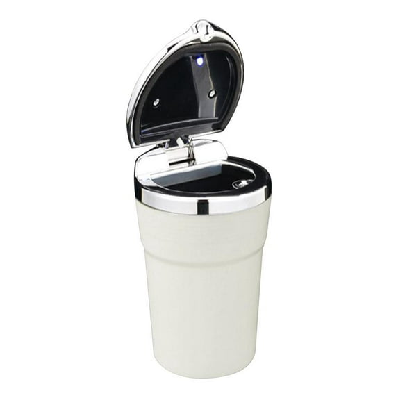 Ashtray Vehicle Ashtray With LED Light Vehicle Metal Ashtray Stainless Steel Cool Ashtrays Car Ashtrays for Cup Holder Smell Proof White