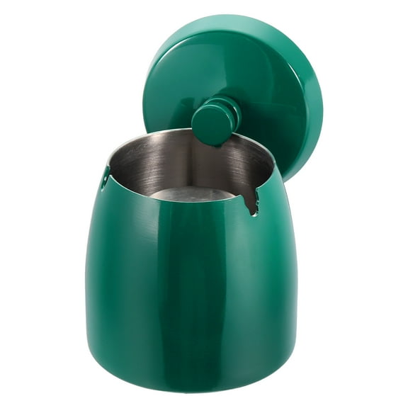 Ashtray with Lid, Stainless Steel Ash Tray, Small Size, Green