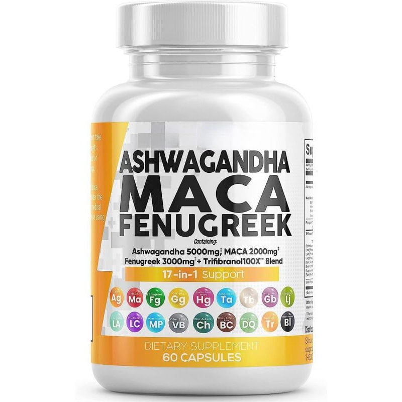 Ashwagandha 5000mg Maca Root 2000mg Fenugreek 3000mg Supplement with