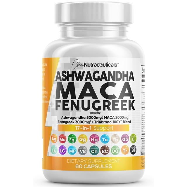 Ashwagandha 5000mg Maca Root 2000mg Fenugreek 3000mg Supplement with
