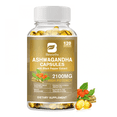 thumbnail image 1 of Ashwagandha Capsules 2100mg - Organic Ashwagandha Supplement - Stress Relief, Mood Enhancer & Natural Energy Support Supplement for Men and Women - 120 Softgels, 1 of 6