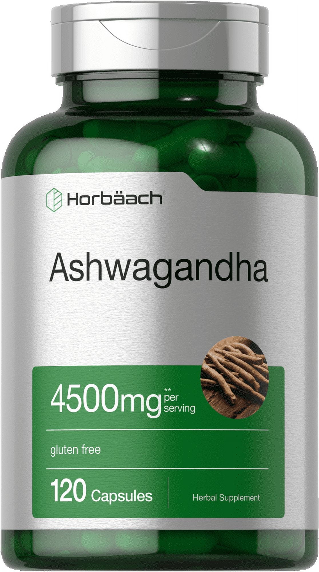 Ashwagandha Capsules | 4500 mg Supplement for Men and Women | 120 Count | by Horbaach
