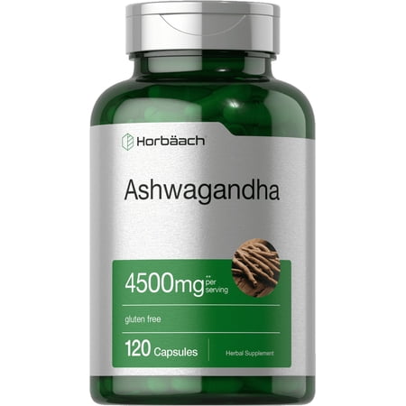 Ashwagandha Capsules | 4500 mg Supplement for Men and Women | 120 Count | by Horbaach