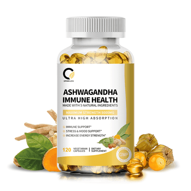 Ashwagandha Capsules 5000Mg - Ashwagandha Extract Root Long-Lasting and High Absorption Capsules for Men and Women - 120ct