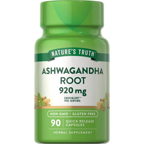 Ashwagandha Capsules | 920 mg | 90 Count | For Men and Women | by Nature's Truth