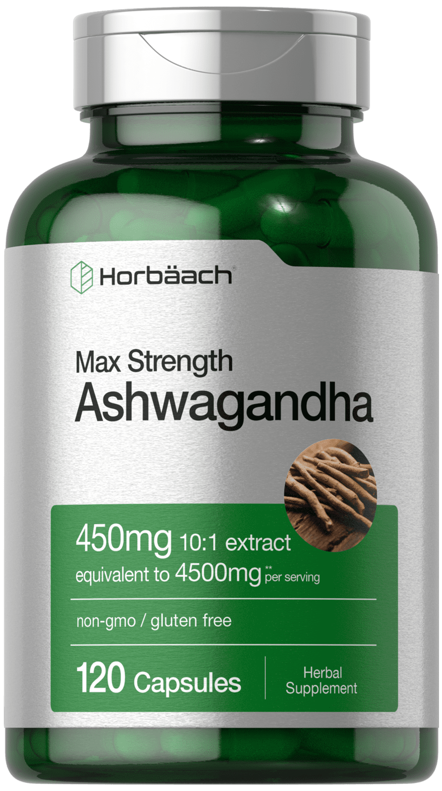 Ashwagandha Capsules | Max Strength Supplement | 120 Capsules | Non-GMO, Gluten Free | by Horbaach