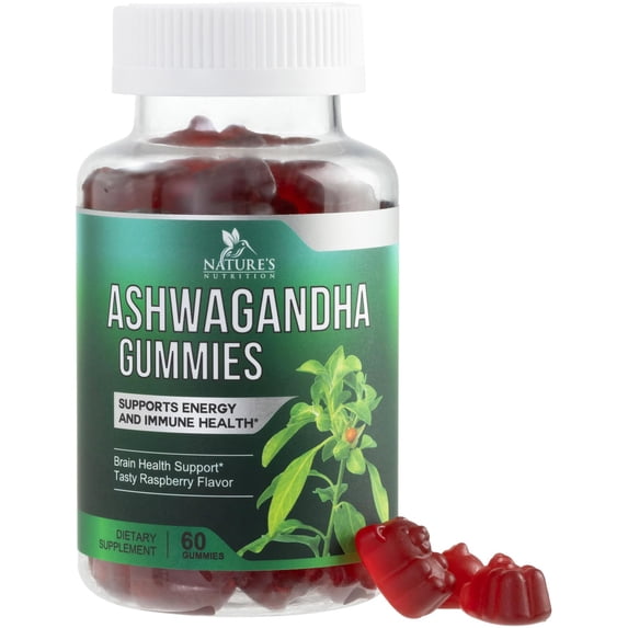 Ashwagandha Gummies - Advanced Ashwagandha Gummy Formula for Daily Use - Natural Antioxidant Support & Brain Health Support - Natural Calm, Relaxation, & Immune Support - Berry Flavor - 60 Gummies