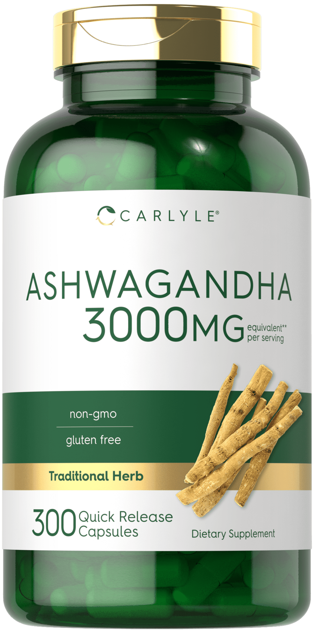 Ashwagandha Supplement 3000mg | 300 Capsules | Non-GMO, Gluten Free | by Carlyle