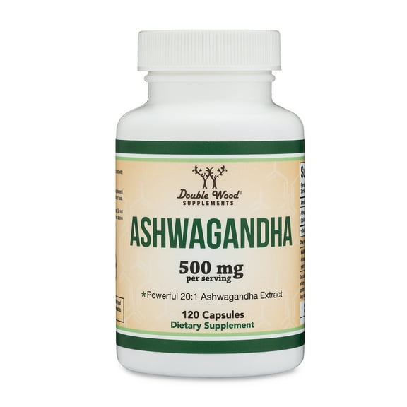 Ashwagandha, Supports Anxiety & Stress, 120 Capsules, Double Wood Supplements