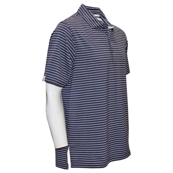 Ashworth Golf Men's Listado Stripe Polo Shirt - X-Large Driver Navy/White -