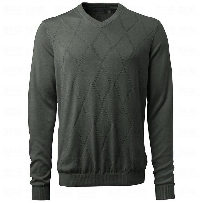 Ashworth Men s Diamond Texture Pima Pullover V Neck Sweater Several Colors