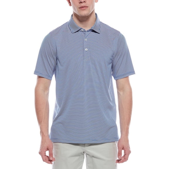 Ashworth mens  Brunch Micro Stripe Polo Shirt, s, Blue